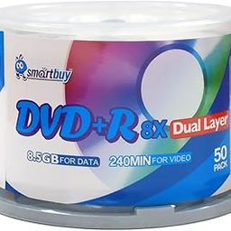 Smart Buy Logo 50 Pack DVD Plus R Dvd+r Dl 8.5gb 8x Double Layer Blank Data Record 50 Discs Spindle-image-38