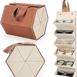 Sunglasses Organizer Box Men Women Eyewear Holder Portable Folding Sunglasses Organizer Case Wall Hanging Glasses Holder Rack Sunglass Case Multiple Sunglasses Spectacle Cases-image-44