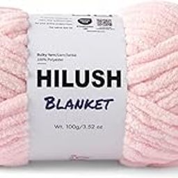 HILUSH, Wool, Blanket, Chenille Yarn Supersoft Hand Knitting Wool Ball, (1 Ball/100 Gram Each) Ball Suitable for Craft, Babywear, Baby Blankets, 6 Bulky, Shade no - HLB001 (Baby Pink)-image-47