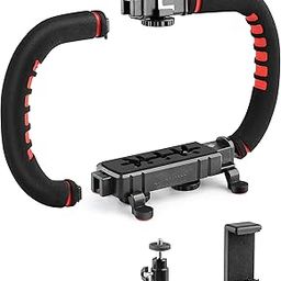 Zeadio Camera Smartphone Stabilizer, Handle Grip Handheld Video Rig, Compatibility with All Camera, Camcorder, DSLR and for All iPhone and Android Smartphones-19
