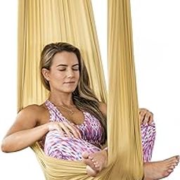PINC Active Silk Aerial Yoga Swing Set & Hammock Kit for Improved Yoga Inversions, Flexibility, Core Strength & Back Pain Relief - Sensory Swing - Antigravity Yoga Sling for Beginners & Advanced-58