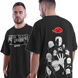 Naruto Akatsuki Team Anime Oversized T-Shirt-image-73