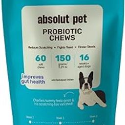 Absolut Pet Dog Supplement for Gut Health, Probiotics for Dogs That Reduces Scratching & Paw-Licking (60 Chews)-picture-28