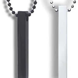 Black and Silver Pendant Necklace Jewellery for Men and Women | Combo of 2 | Chain+For+Men | Stylish and Height Adjustable Neck Accessory (Free Size)-image-55
