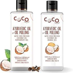 COCO CRUSH Pure Ayurvedic Coconut Oil Combo for Oil Pulling | Peppermint & Clove, Orange Flavors | Promotes Strong Teeth & Gums | Cold-Pressed & Virgin (2 * 200ml, 400ml)-picture-20