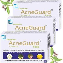 Pil Acneguard Soap | Clears Acne, Pimples, Clogged Pores | For Face And Body | Perfect Blend Of Natural Ingredients | Deeply Cleanses | Gentle | Refreshing (75gm Each, Pack of 3)-image-4