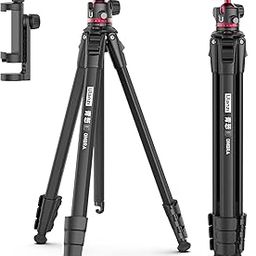 ULANZI MT-55 Ombra Travel Tripod, 62.2" Professional Camera Tripod, Aluminum Tripod W/ 360° Ball Head&Quick Release Plate, Max Load 17.6 LB for Nikon Canon DSLR Camcorder, Phone Holder Included-19