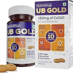 UB Gold Coenzyme Q10 (CoQ10) 150mg Supplement 100% Vegan Softgel | ALA, Resveratrol, Vit B12, Vit D3| Boost Immunity |Support Heart Health (60 Veg Softgels)-15