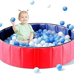 Kidology 4-in-1 Foldable Kids Pool - Ball Pit, Sandbox & Toy Storage Durable & Portable Outdoor/Indoor Activity Pool Ball Pit Structure for Toddlers & Kids - Balls Not Included (Red, 80 * 20Cm)-image-82