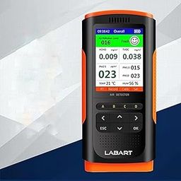 LABART Air Quality Monitor Air Pollution Detector Meter (with Bluetooth) HCHO TVOC PM2.5/1.0/10 Temperature and Humidity Detector 8-in-1 AQI Air Quality-25