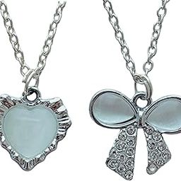 Pack Of 2 Trendy Viral Silver American Diamond Charm Pendant for Women and Girls | Stylish, Elegant, and Versatile | Accessories| Gift-image-8
