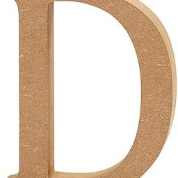 AmericanElm 6 Inch Unfinished MDF English Upper Case Alphabets D Cutouts for DIY Art and Craft Work (D_H x Thick -6 in x 11mm)-28