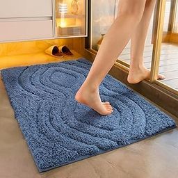 Homitecture Plain Super Soft Anti Skid (40x60 cm) Super Absorbent Mats Microfibre 2000 GSM Door Mats for Home/Bathroom/Bedroom/Kitchen/Floor Mat (Pack of 1) Pattren - Solid, Color - Blue-image-14