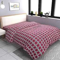 Double Bed Woolen Fabric Checkered Design Quilt Cover/Duvet Cover/Rajai Cover/Blanket Cover for Winter (90×100 Inches, Red)-image-19