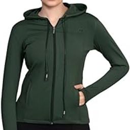 Women Solid Green Athleisure Jacket-image-18