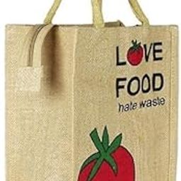 Your's Shopekart Unisex-Adult Lovefood_Red Multi Purpose Minimal Tote Bag Hand Bag - Eco-Friendly, Reusable,Gift,Return Gift Medium Size Jute Bag (L-14 X H-6"X W-12) - Love Food Hate Waste-image-51