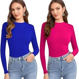 Women's Full Sleeve Top Round Neck Casual Tshirt - Pack of 2 (Combo-Empire -P)-image-35
