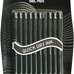 Pentonic 0.6 mm Gel Pen Blister Pack | Black Body | Black ink | Set of 10-picture-15