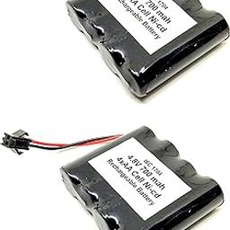 INVENTO 2Pcs 4.8V 700 mAh Ni-Cd Rechargeable 1.2V x 4 AA Cell Battery Pack for cordless phone Toy Car DIY Project-6