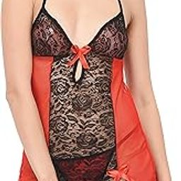 Babydoll Bikini Set| |Nightwear/Lingerie|Hot & Sexy for Couples Honeymoon/ (Free Size,28 to 34) Multicolour-image-15