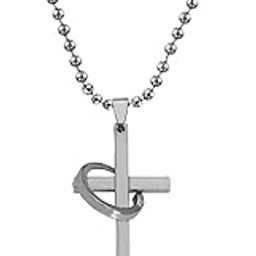 Christmas Gift Lord Holy Jesus Christ Crucifix Cross Locket Silver Stainless Steel 01 Necklace Pendant for Men and Women-image-96