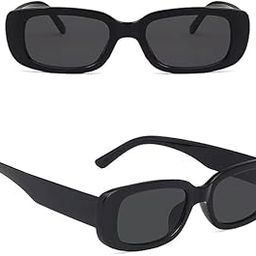 Sunglasses for Men and Women – Unisex Rectangular Frame Sunglasses – Stylish UV Protection Eyewear for Driving, Travel, Sports, and Outdoor Use – Lightweight, Comfortable (Black) - Pack of 1-image-1