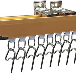 GREEN DECOR Aluminum Colored Silent Channel Curtain Track for Window/Door/Office Wall Fit, Complete Accessories Set with Runners,Hooks,EndCaps,Wall Brackets,Screws&WallPlugs (Gold Color,2 Feet)-image-52