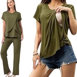 Maternity Feeding Tops Without Zip for Women, Feeding Coverup Pregnancy Tshirt,Feeding T-Shirt for Easy Nursing & Breastfeeding, Maternity Top for Mothers-image-55