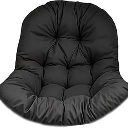 UJEAVETTE Egg Chair Cushion Soft Washable Basket Chair Cushion for Patio Outdoor Porch Black-image-77