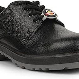Warrior 7198-319 STA Safety Shoes for Men, Genuine Leather, Double Density PU Sole, Light Weight, Steel Toe, Black, Sizes-6UK-10UK-image-35