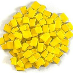 Sai Mosaic Art Bold Collection Deffodil Yellow Irregular Trapezoid Glass Tiles - 150 Grams, 3.5mm Thickness, 95 to 100 Pcs-image-91