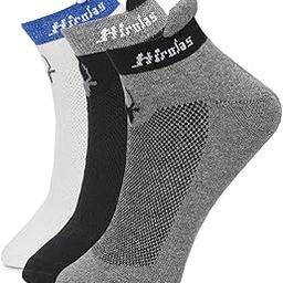 thick cotton Half Terry Gym, Running, Athletic Running Ankle length Sports Socks for Men (Free Size) | Made with 100% Combed Cotton and Spandex - Pack of 3 socks-image-49