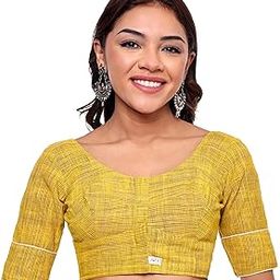 Women's Cotton Micro Checks Elbow Sleeve Blouse-image-3