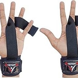 Victory India Best Weight Lifting Straps with Wrist (1 Pair) Fitness & Gym #Men, Women # Red (R.S)-27
