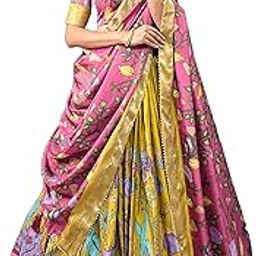 Snazzy Stitch Women's Trending Designeer Tussar Silk Lehenga Choli Set Print with Foil Work With Unstitched Blouse Patola Print Adorned with Foil Work For Navrati || Wedding-picture-33