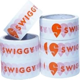 JPPL Swiggy food packaging tape | Very strong adhesive tape | Suitable for e-commerce | Packaging material for small food business | (48 mm/2 inch X 65meter) (Pack of 6)-picture-14