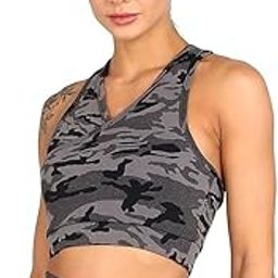 Full Coverage Non Padded Sports Bra in (Grey Camouflage)-picture-3