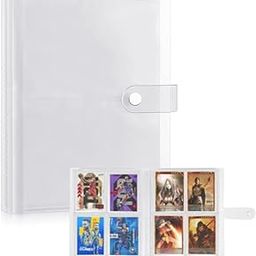 PATPAT® 240Pcs Card Holder 3'' Trading Cards Organizer Holder Double Sided Transparent Trading Cards Book with Snap Button Closure Travel Collectable Game Trading Card Holder-11