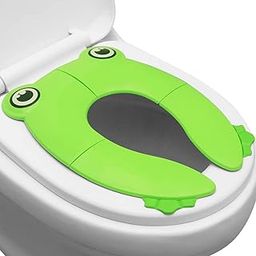 Zeinwap Polypropylene Toilet Potty Training Seat Cover - Travel Toilet Seat, Folding Non Slip Silicone Pads, Travel Portable Reusable Kids Toddlers Boys Girls, Carry Bag (Green, Pack Of 1)-image-57