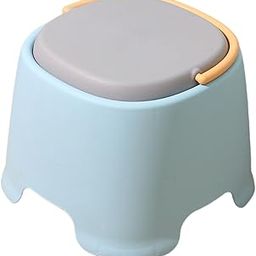 UJEAVETTE Small Stool with Handle Creative Toilet Step Stool for Kitchen Bathroom Home Blue-25