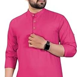 Men Cotton Blend Slim Fit Full Sleeve Short Kurta | Super Soft Stylish Kurta for Any Occasions Pack of 2 (CMBKRTBTN10)-image-71