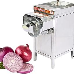 BUILDFORCE Ss Onion Slicer Machine Electric Big Hotel| Vegetable Slicer Machine Commercial Comes with 1HP Motor Capacity 30-60kg/Hr. Onion, Chilly, Cabbage Other Vegetable Product B3-24