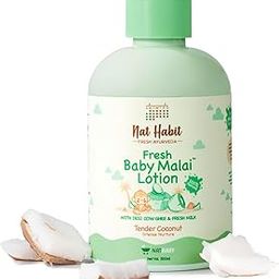 Nat Habit Baby Malai Lotion |Tender Coconut| Baby Body Lotion for Intense Nurture, Moisturizer for Deep Nourishment & Skin Barrier Protection | 100% Natural, Chemical-Free Baby Cream | 200ml-image-46