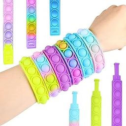 Party Propz Pop it Wrist Band Bracelet for Kids - Set of 12pcs Pop it Wrist Band | Pop It Bracelet | Return Gift | Silicone Toys for Kids PopIt | Push Pop Fidget Toy | Return Gifts for Kid-11