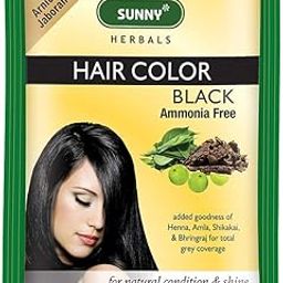 Sunny Herbals Hair Color Black With Unique Blend of Henna, Amla, Shikakai & Bhringraj Herbs | Penetrates Every Strand and Colors From Root To Tip | Ammonia Free | Unisex Hair Color For All Hair Type, (Pack of 6)-31