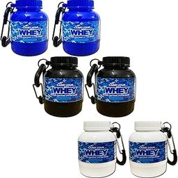 (Pack Of6) Protein Funnel Container with Scoop | 30ml Portable Supplement Funnel for Gym & Travel | Leakproof Pre-Workout & Protein Powder Dispenser with Keychain (4)-image-110