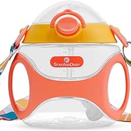 StarAndDaisy Baby Sipper Bottle/Straw Sipper for Kids/Sippy Cup or Sipper with Twin Handle & Silicon Straw/BPA Free & Non-Toxic Sipper/Leak Proof Drinking Baby Water Bottle (330 ml, Orange).?-image-30