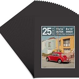 Golden State Art, Acid Free, 11x14 Black Picture Mats Mattes with White Core Bevel Cut for 8x10 Photo by Golden State Art-image-12