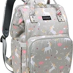 Motherly Elegant Diaper Bag for Mothers for Travel, Maternity Bag for Newborn Baby, Mothers Travelling Bag, Multipocket Water Resistant Baby Bag, Hospital Bag for Moms (Unicorn Gray-Style2)-24