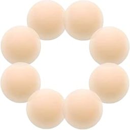 ANESHA NIPPLE Covers Silicone Pasties for Women Reusable Nippleless Covers Invisible Adhesive Sticky Breast PetalsPack of 4 Pairs(Nude Color) Free Size-image-95